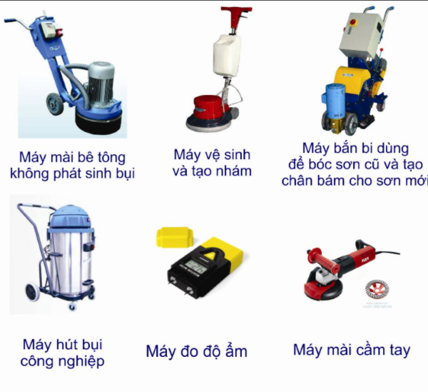 Dụng Cụ Và Máy Móc Khi Thi Công Sơn Sàn