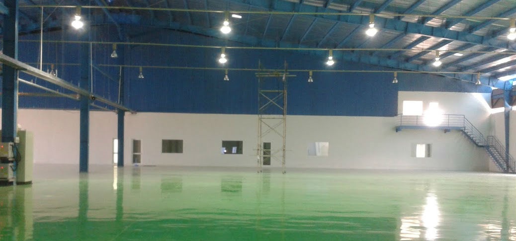 Thi công sơn nền bê tông nhà xưởng bằng sơn epoxy  