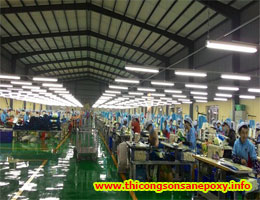 Sơn sàn epoxy xưởng may nhà máy