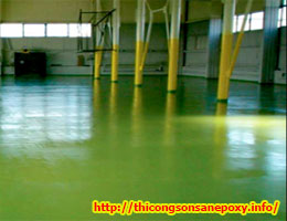 SƠN EPOXY TỰ TRẢI PHẲNG TRÊN NỀN BÊ TÔNG